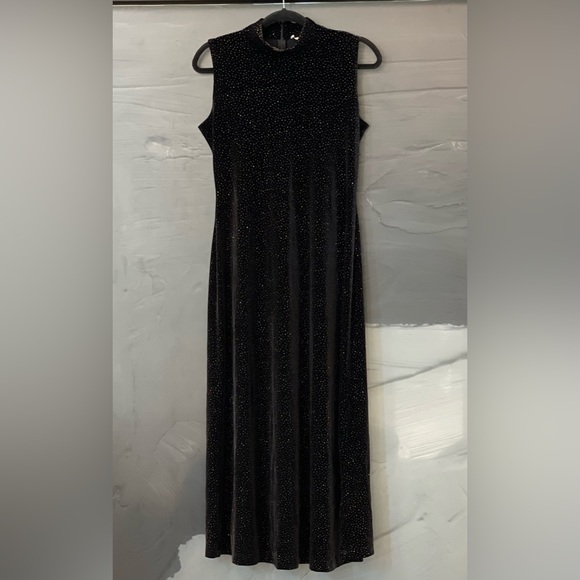Ronni Nicole by Ouida Cocktail Dress Size Small| Vintage Women's Maxi Black Dress| Y2k himmery Slip Dress| Glamorous Little Black Dress